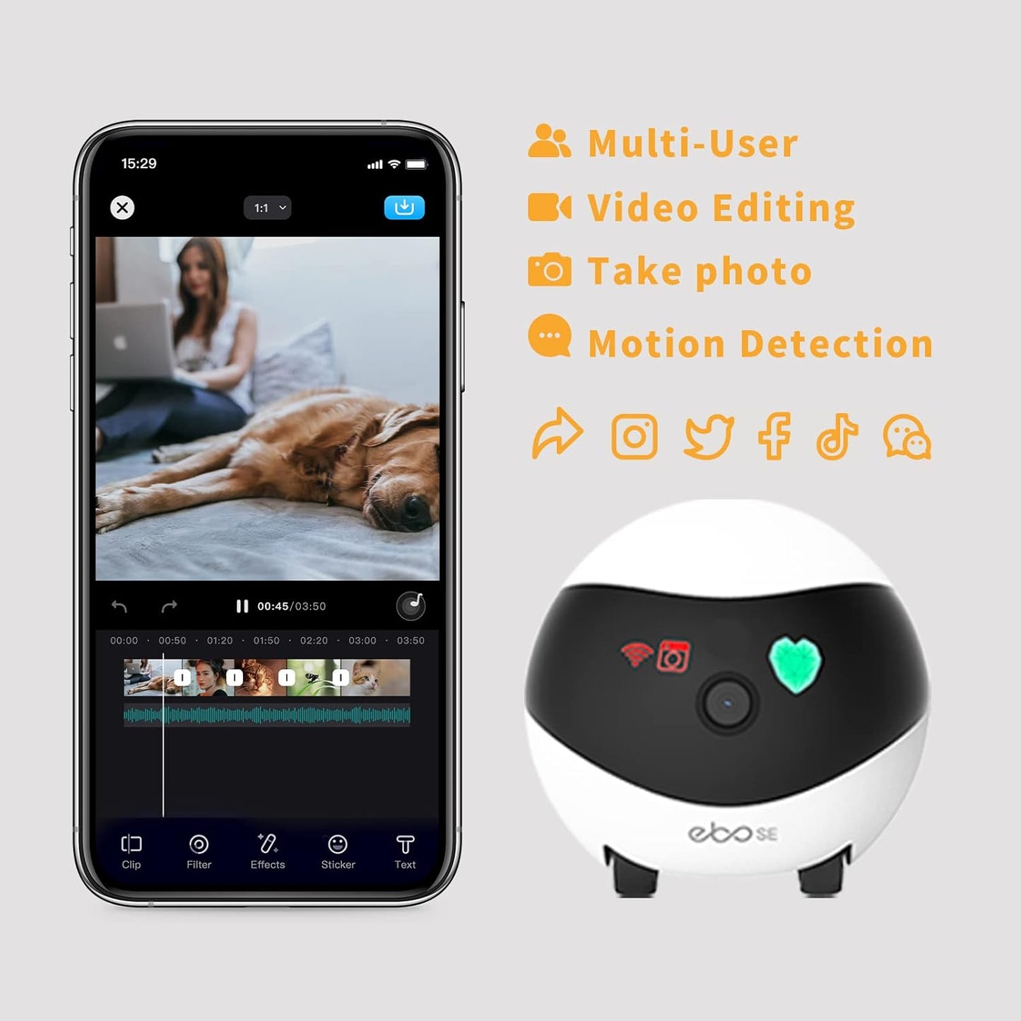 Servio Remote Control Security Camera Robot with Charging Dock