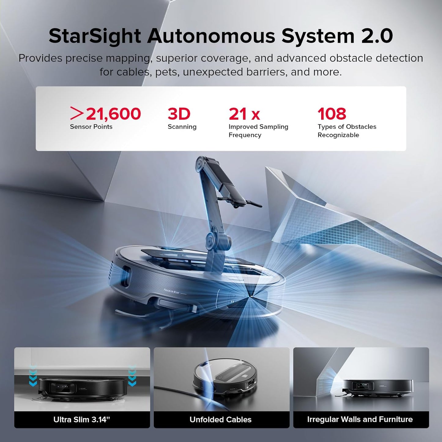 Servio Saros Z70 Robot Vacuum and Mop with OmniGrip robotic Arm